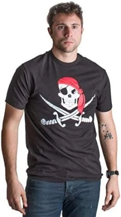 Jolly Roger Pirate Flag | Skull & Crossbones Caribbean Cruise Costume Unisex T-Shirt -T-Shirt Store 41z4zz6 tWL. AC 1