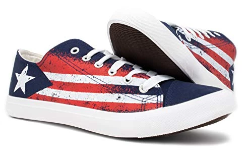 Puerto Rico Flag Sneakers | Cute Fun Rican Nuyorican Gym Tennis Shoe - Women Men - (Lowtop, US Men's 8, US Women's 10) Blue 7 Puerto Rico Flag Sneakers | Cute Fun Rican Nuyorican Gym Tennis Shoe - Women Men - (Lowtop, US Men's 8, US Women's 10) Blue - Image 5