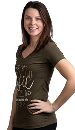 A Day Without Music Is Like… I Have No Idea | Cute Teen Girl Cool V-Neck T-Shirt-(Vneck,M) Olive Green -T-Shirt Store 41zZ90Xq1hL