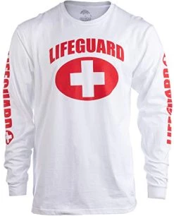 Lifeguard | Red Or White Unisex Uniform Costume Long Sleeve T-Shirt Men Women