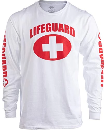 Lifeguard | Red Or White Unisex Uniform Costume Long Sleeve T-Shirt Men Women 3 Lifeguard | Red Or White Unisex Uniform Costume Long Sleeve T-Shirt Men Women
