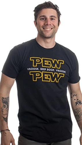 Pew Pew Wars | Funny Sci-fi Space Star Noises Science For Geek Men Women T-Shirt 3 Pew Pew Wars | Funny Sci-fi Space Star Noises Science For Geek Men Women T-Shirt - Image 2