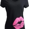 Neon 80s Pink Lips | Cute Vintage Lipstick Sexy Kiss V-Neck T-Shirt For Women 2 Neon 80s Pink Lips | Cute Vintage Lipstick Sexy Kiss V-Neck T-Shirt For Women -T-Shirt Store 41zfc6ZJurL