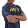 Navy Chest Print & U.S. Military Sleeve Flag | Naval Veteran Sailor Style Shirt -T-Shirt Store 41zuVWsE1EL