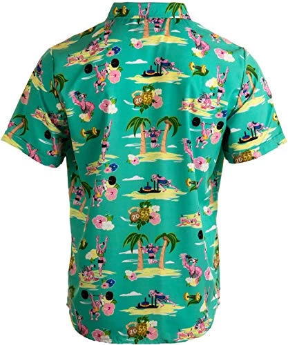 Workout Flamingos | Funny Lifting Hawaiian Button Down Polo Party Lift Shirt Men 4 Workout Flamingos | Funny Lifting Hawaiian Button Down Polo Party Lift Shirt Men - Image 2