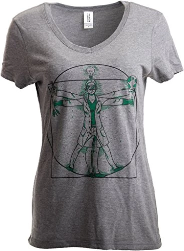 Scientist Lady | Cool Girls Science STEM Teacher Funny V-Neck T-Shirt For Women-(Vneck,XL) Heather Grey 3 Scientist Lady | Cool Girls Science STEM Teacher Funny V-Neck T-Shirt For Women-(Vneck,XL) Heather Grey