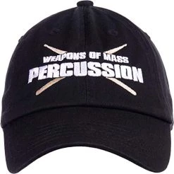 Ann Arbor T-shirt Co. Weapons Of Mass Percussion | Funny Drum Drummer Music Band Men Women Baseball Dad Hat Black