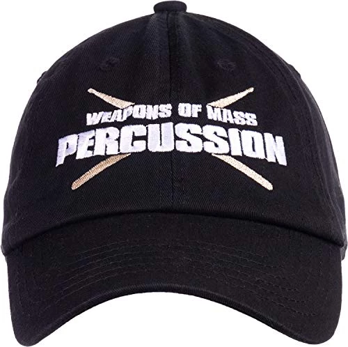 Ann Arbor T-shirt Co. Weapons Of Mass Percussion | Funny Drum Drummer Music Band Men Women Baseball Dad Hat Black 3 Ann Arbor T-shirt Co. Weapons Of Mass Percussion | Funny Drum Drummer Music Band Men Women Baseball Dad Hat Black