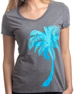 Palm Tree Art | Cute Tropical Desert Print, Cali Florida Women's V-Neck T-Shirt