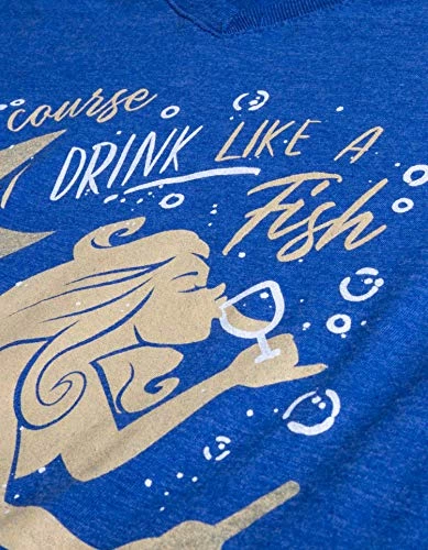 Of Course I Drink Like A Fish, I'm A Mermaid | Funny V-Neck T-Shirt For Women 5 Of Course I Drink Like A Fish, I'm A Mermaid | Funny V-Neck T-Shirt For Women - Image 3