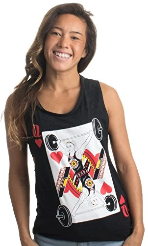 Ann Arbor T-shirt Co. Queen Of Squats | Workout Athletic Gym Lifting Women's Flowy Muscle Tank Top-(GirlTank,S) Heather Black 5 Ann Arbor T-shirt Co. Queen Of Squats | Workout Athletic Gym Lifting Women's Flowy Muscle Tank Top-(GirlTank,S) Heather Black - Image 3