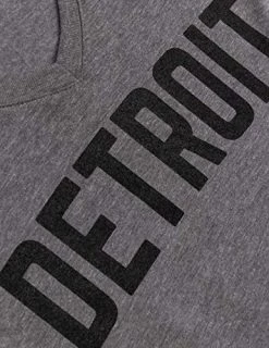 Detroit | Classic Retro City Grey Blue Red Black Detroiter 313 Cool Michigan Women V-Neck T-Shirt Top -T-Shirt Store 51FiK2NTETL