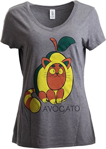 Avogato | Funny Cute Avocado Cat Joke Arigato Graphic V-Neck T-Shirt For Women 3 Avogato | Funny Cute Avocado Cat Joke Arigato Graphic V-Neck T-Shirt For Women