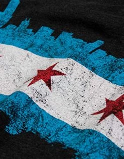 Chicago City Flag Skyline | Vintage Retro Triblend V-Neck Shirt Top For Women -T-Shirt Store 51RAB5k0f0L 2