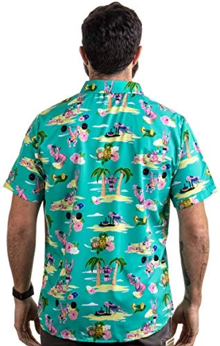 Workout Flamingos | Funny Lifting Hawaiian Button Down Polo Party Lift Shirt Men 8 Workout Flamingos | Funny Lifting Hawaiian Button Down Polo Party Lift Shirt Men - Image 6