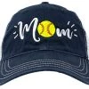 Ann Arbor T-shirt Co. Softball Mom Hat | Cute Team Color Fan Cap For Women Black Red Blue Green Purple - Navy -T-Shirt Store 51TSXeYw7RL