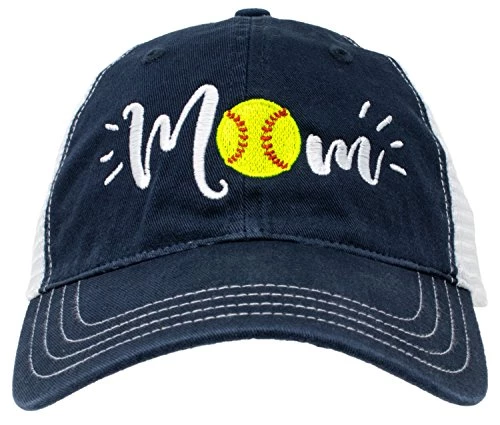 Ann Arbor T-shirt Co. Softball Mom Hat | Cute Team Color Fan Cap For Women Black Red Blue Green Purple - Navy 3 Ann Arbor T-shirt Co. Softball Mom Hat | Cute Team Color Fan Cap For Women Black Red Blue Green Purple - Navy