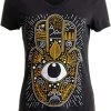 Hamsa Hand | Stylized Spiritual Protection Yoga Khamsa V-Neck T-Shirt For Women -T-Shirt Store 51TwDevXfhL