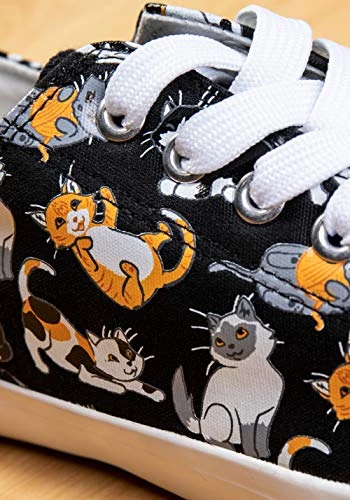 Kitten Sneakers | Cute, Fun Cat Mom Dad Lady Gym Tennis Shoe - Unisex Women Men - (Lowtop, US Men's 7, US Women's 9) Black 6 Kitten Sneakers | Cute, Fun Cat Mom Dad Lady Gym Tennis Shoe - Unisex Women Men - (Lowtop, US Men's 7, US Women's 9) Black - Image 4