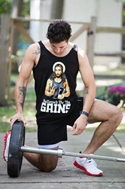 Hallowed Be Thy Gains | Funny Muscle Jesus Weight Lifting Workout Humor Tank Top 14 Hallowed Be Thy Gains | Funny Muscle Jesus Weight Lifting Workout Humor Tank Top -T-Shirt Store 51ZYuwlI1WL