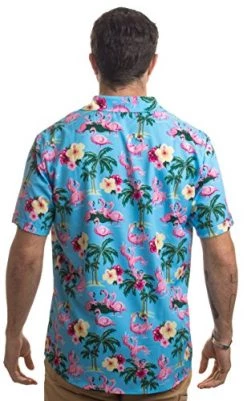 Party Flamingos | Funny Tropical Vacation Humor Hawaiian Button Down Polo Shirt Men -T-Shirt Store 51aSlrhxbZL 2