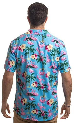 Party Flamingos | Funny Tropical Vacation Humor Hawaiian Button Down Polo Shirt Men 5 Party Flamingos | Funny Tropical Vacation Humor Hawaiian Button Down Polo Shirt Men - Image 3
