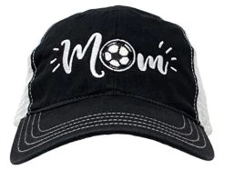 Ann Arbor T-shirt Co. Soccer Mom Hat | Cute Team Color Fan Cap For Women Black Red Blue Green Purple - Black