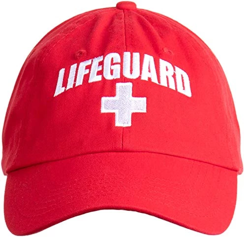 Ann Arbor T-shirt Co. Lifeguard Hat | Professional Guard Red Baseball Cap Men Women Costume Uniform 4 Ann Arbor T-shirt Co. Lifeguard Hat | Professional Guard Red Baseball Cap Men Women Costume Uniform - Image 2
