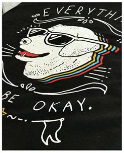 Everything Will Be Okay Dog Good Vibe Happy Funny Cool Hope Quote Saying T-Shirt-(Adult,XL) Black -T-Shirt Store 51eJt2g5uDL