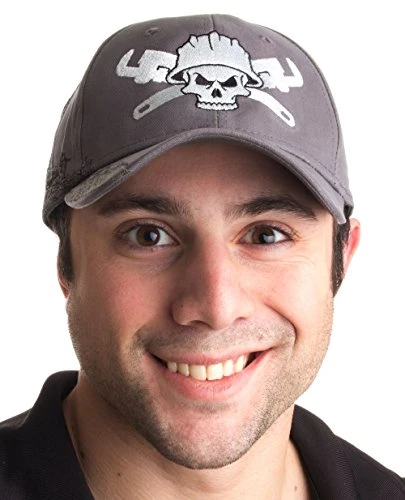 Ann Arbor T-shirt Co. Roughneck Skull & Wrenches | Oilfield Worker Hat, Fracking, Oil Baseball Cap Grey 6 Ann Arbor T-shirt Co. Roughneck Skull & Wrenches | Oilfield Worker Hat, Fracking, Oil Baseball Cap Grey - Image 4