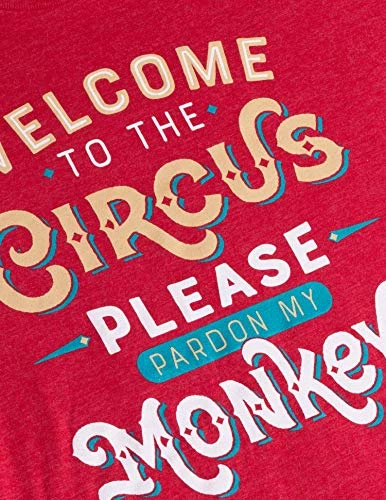 Welcome To The Circus, Please Pardon My Monkeys | Funny Dad Daddy Grandpa Papa Cute Joke Men Graphic T-Shirt-(Adult,3XL) Vintage Red 4 Welcome To The Circus, Please Pardon My Monkeys | Funny Dad Daddy Grandpa Papa Cute Joke Men Graphic T-Shirt-(Adult,3XL) Vintage Red - Image 2