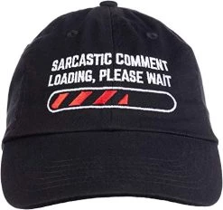 Ann Arbor T-shirt Co. Sarcastic Comment Loading Please Wait Funny Sarcasm Humor For Men Women Baseball Cap Dad Hat Black