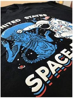 U.S. Space Force | United States American Military Alien Fight Men Women T-Shirt-(Adult,L) Black -T-Shirt Store 51mivWDONEL