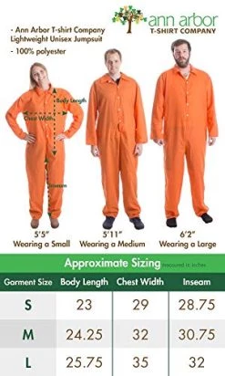 Ann Arbor T-shirt Co. Prisoner Jumpsuit | Orange Prison Inmate Halloween Costume Unisex Jail Criminal -T-Shirt Store 51nr3TISBvL