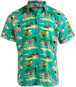 Workout Flamingos | Funny Lifting Hawaiian Button Down Polo Party Lift Shirt Men