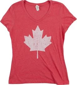 Canada Pride | Vintage Style, Retro Canadian Maple Leaf Women's V-Neck T-Shirt 9 Canada Pride | Vintage Style, Retro Canadian Maple Leaf Women's V-Neck T-Shirt -T-Shirt Store 51sTLYEDeSL 1