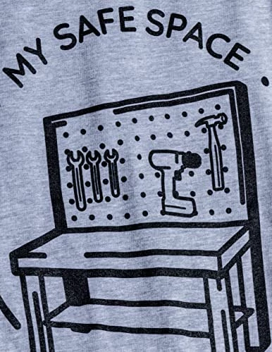 My (Work Bench) Safe Space | Funny Woodworking Wood Working Sawdust Mechanic Dad Humor T-Shirt-(Adult,XL) Sport Grey 4 My (Work Bench) Safe Space | Funny Woodworking Wood Working Sawdust Mechanic Dad Humor T-Shirt-(Adult,XL) Sport Grey - Image 2
