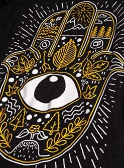 Hamsa Hand | Stylized Spiritual Protection Yoga Khamsa V-Neck T-Shirt For Women -T-Shirt Store 61M8mI0611L