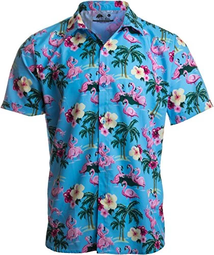 Party Flamingos | Funny Tropical Vacation Humor Hawaiian Button Down Polo Shirt Men 3 Party Flamingos | Funny Tropical Vacation Humor Hawaiian Button Down Polo Shirt Men