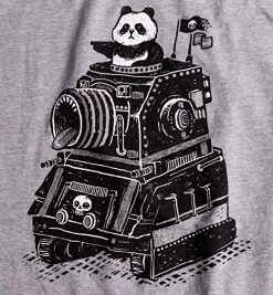 Panda Tank | Funny Fun Cute Cool Silly Tanker Armor Art For Men Women T-Shirt-(Adult,XL) Heather Grey -T-Shirt Store 61Xo3AoRRqL