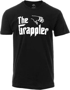 The Grappler | Funny Wrestling Grappling BJJ Jiu Jitsu Judo Sambo Jiujitsu Joke T-Shirt For Men Women-(Adult,M) Black