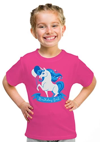 Birthday Girl Unicorn | Neon Pink Unicorn B-Day Party Top Girls' Unisex T-Shirt - (Youth,XS) 3 Birthday Girl Unicorn | Neon Pink Unicorn B-Day Party Top Girls' Unisex T-Shirt - (Youth,XS)