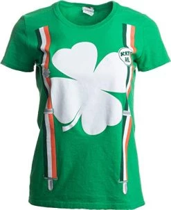 St. Patrick's Day Shamrock Suspenders | Funny St. Paddy Irish Women's T-Shirt -T-Shirt Store 417BMiYyUTL