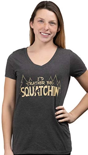 I'd Rather Be Squatchin' | Funny Official Gone Bigfoot Sasquatch Hunter Silly Joke Women's T-Shirt For Women 4 I'd Rather Be Squatchin' | Funny Official Gone Bigfoot Sasquatch Hunter Silly Joke Women's T-Shirt For Women - Image 2