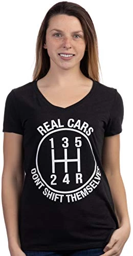 Real Cars Don't Shift Themselves | Funny Auto Racing Mechanic Manual T-Shirt-(Vneck,3XL) Heather Black 4 Real Cars Don't Shift Themselves | Funny Auto Racing Mechanic Manual T-Shirt-(Vneck,3XL) Heather Black - Image 2