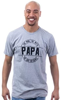 Papa: Man, Myth, Bad Influence | Funny New Baby Grandparent Humor Joke Graphic Men Pappy T-Shirt -T-Shirt Store 41Afvv52X4L