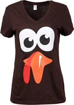 Silly Turkey Face | Funny Thanksgiving Fall Joke Humor Tee Shirt For Women V-Neck Ladies T-Shirt -T-Shirt Store 41KHi0VmmsL