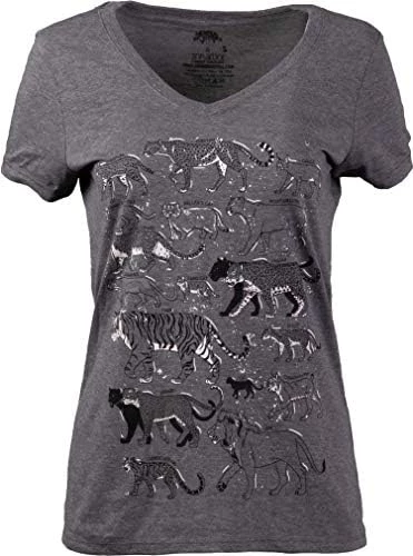 Big Cats | Lion Tiger Cheetah Jaguar Cougar Leopard Lynx Feline Fan Cat Mom V-Neck Graphic T-Shirt For Women 6 Big Cats | Lion Tiger Cheetah Jaguar Cougar Leopard Lynx Feline Fan Cat Mom V-Neck Graphic T-Shirt For Women - Image 5