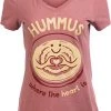 Hummus Where The Heart Is | Cute Funny Silly Food Joke Houmos V-Neck T-Shirt Top For Women-(Vneck,M) Dusty Rose 1 Hummus Where The Heart Is | Cute Funny Silly Food Joke Houmos V-Neck T-Shirt Top For Women-(Vneck,M) Dusty Rose -T-Shirt Store 41Lys03PuWL