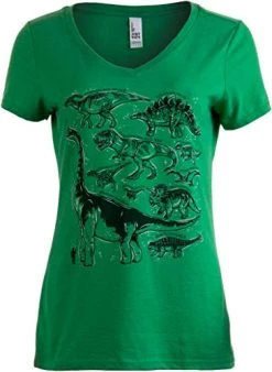 Dinosaur Species | Dino Mom Birthday Party Costume Top V-Neck T-Shirt For Women